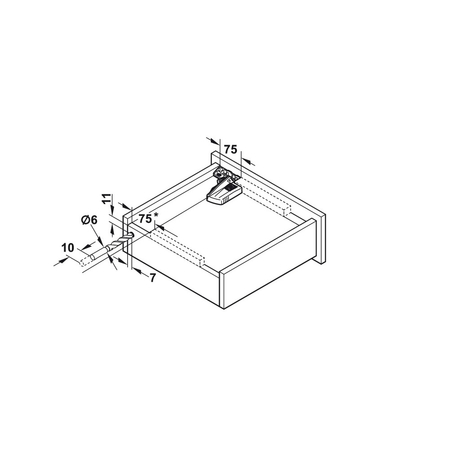 Blum Movento Vollauszug, mit Tip-on - Blumotion, 70kg, NL 550 mm